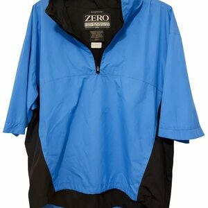 Zero Restriction Men’s Half Zip Waterproof Golf Pullover Blue Black Size Large